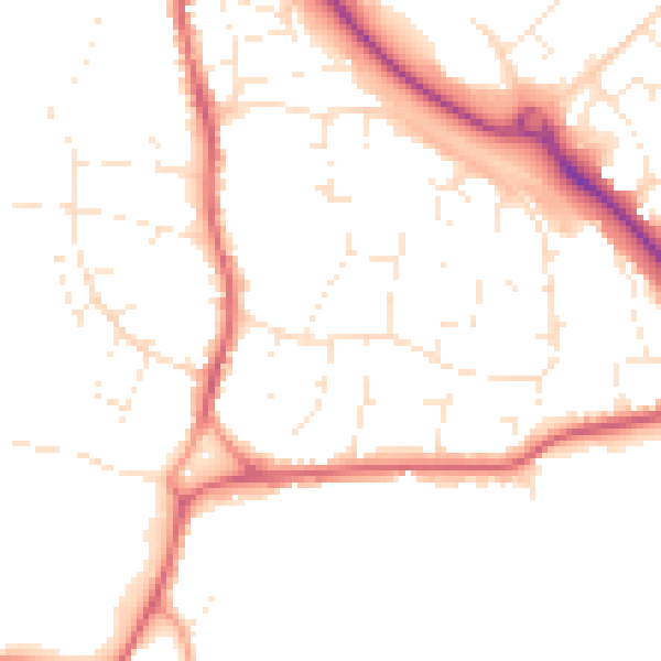 Daytime road noise heatmap for BS20 6UZ