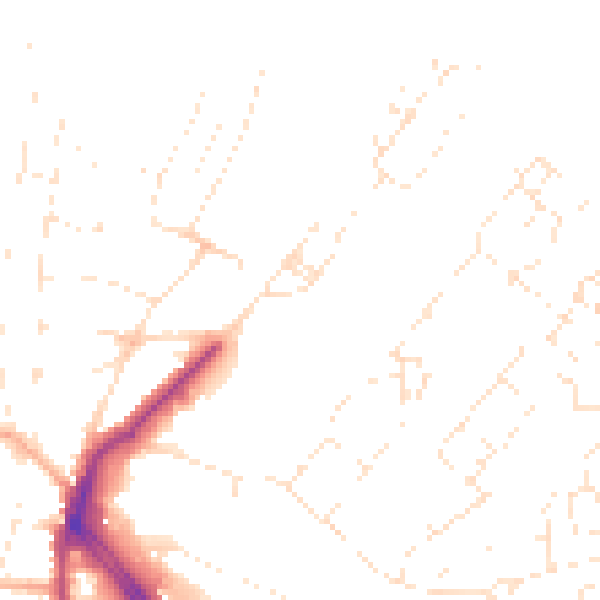 Daytime road noise heatmap for BS20 7BA