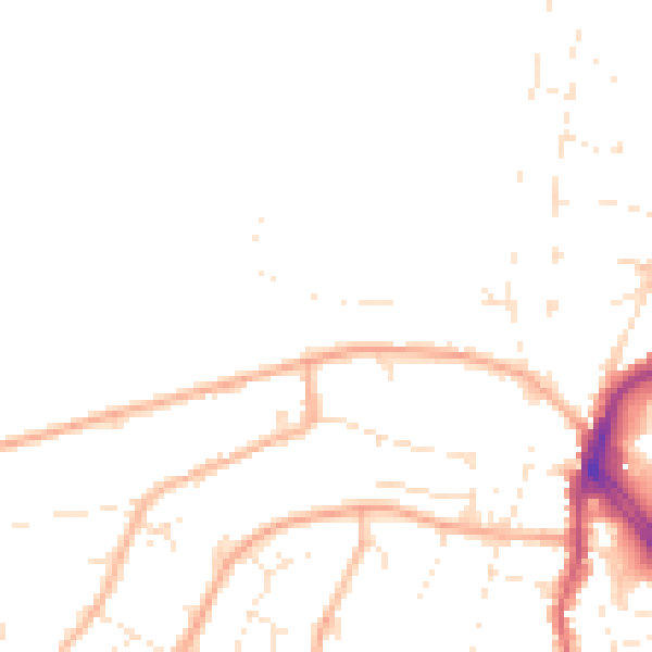 Daytime road noise heatmap for BS20 7HT