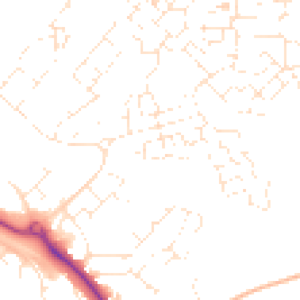Daytime road noise heatmap for BS20 7JP