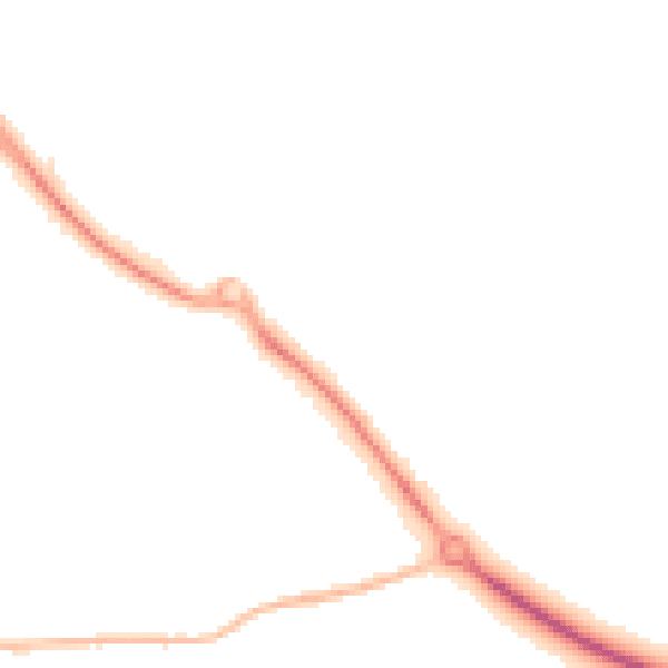 Night-time road noise heatmap for BS20 7LD