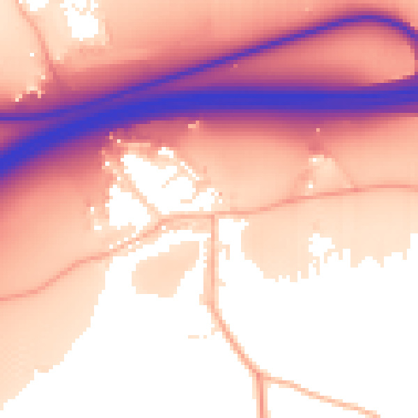 Daytime road noise heatmap for BS20 7TW