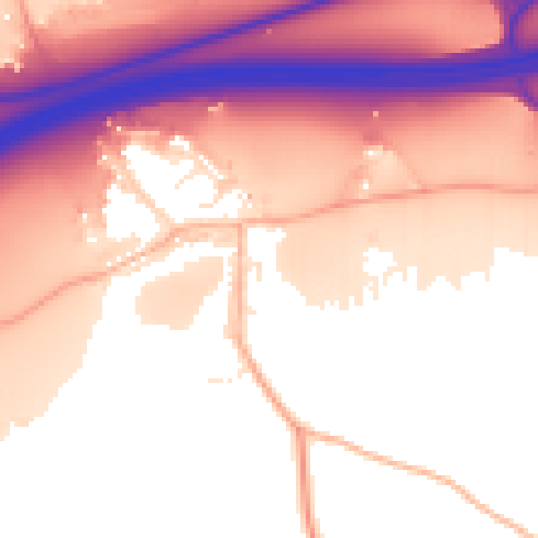 Daytime road noise heatmap for BS20 7TY