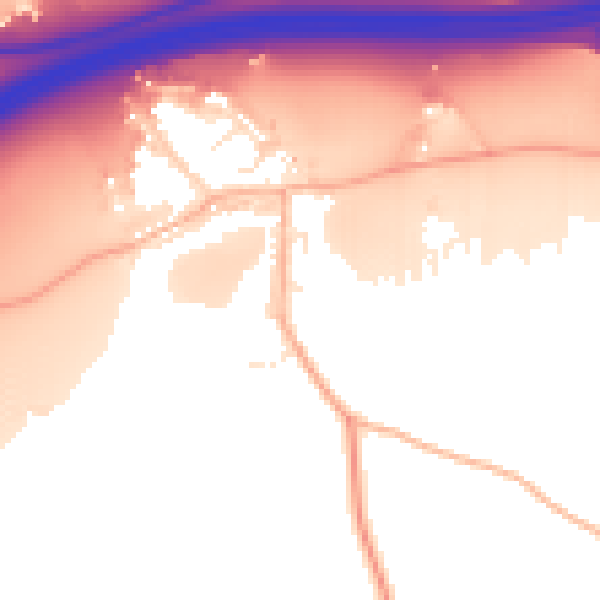 Daytime road noise heatmap for BS20 7TZ