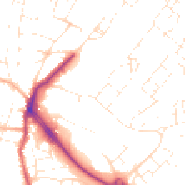 Daytime road noise heatmap for BS20 7UH