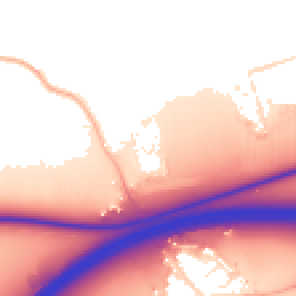 Daytime road noise heatmap for BS20 7WW