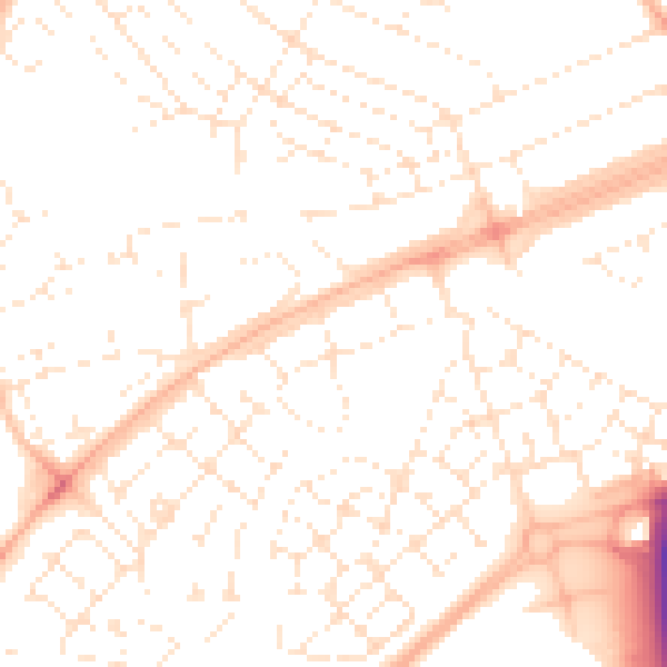 Daytime road noise heatmap for BS34 5AJ
