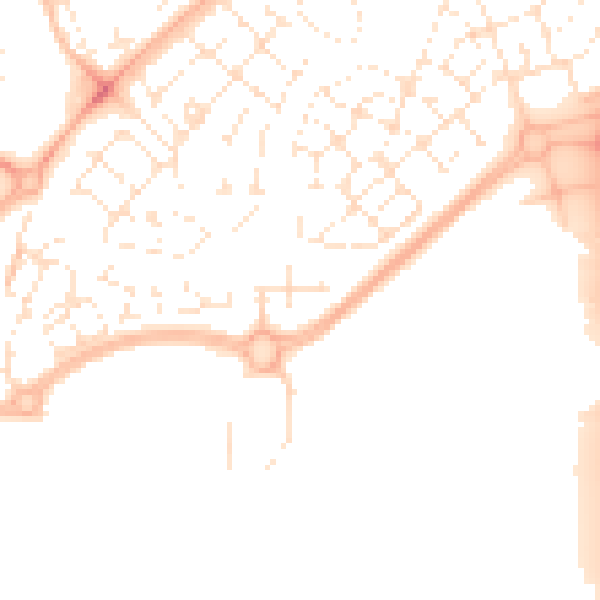 Daytime road noise heatmap for BS34 5AW