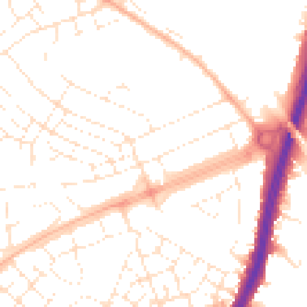 Daytime road noise heatmap for BS34 5PG