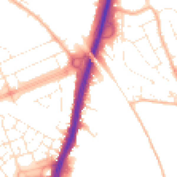Daytime road noise heatmap for BS34 5WH