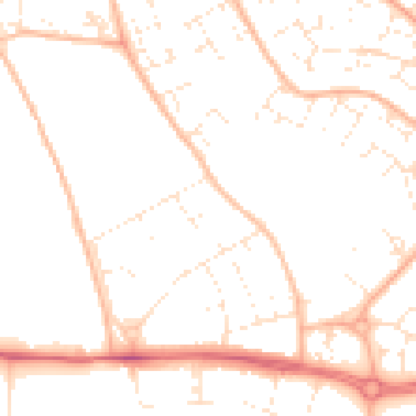 Daytime road noise heatmap for BS34 6DL