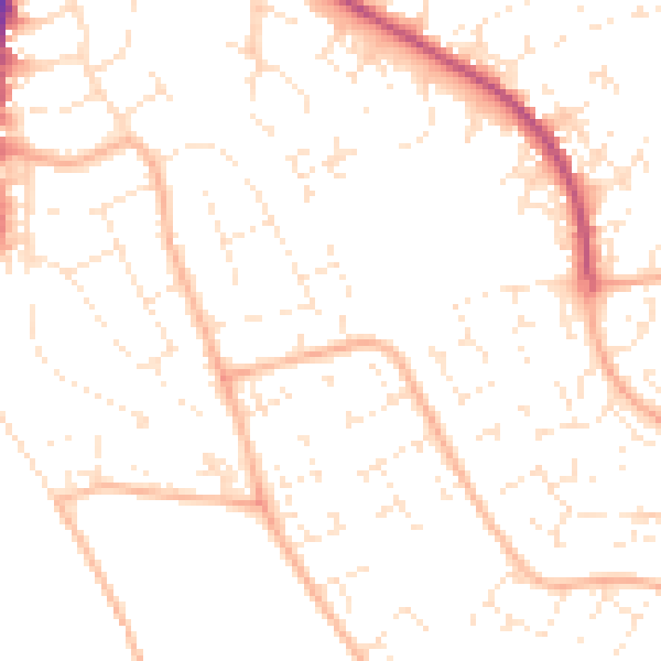 Daytime road noise heatmap for BS34 6EL