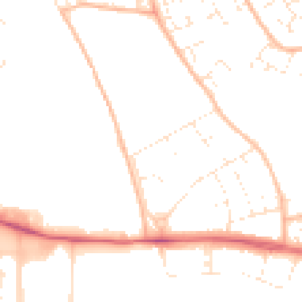 Daytime road noise heatmap for BS34 6JT
