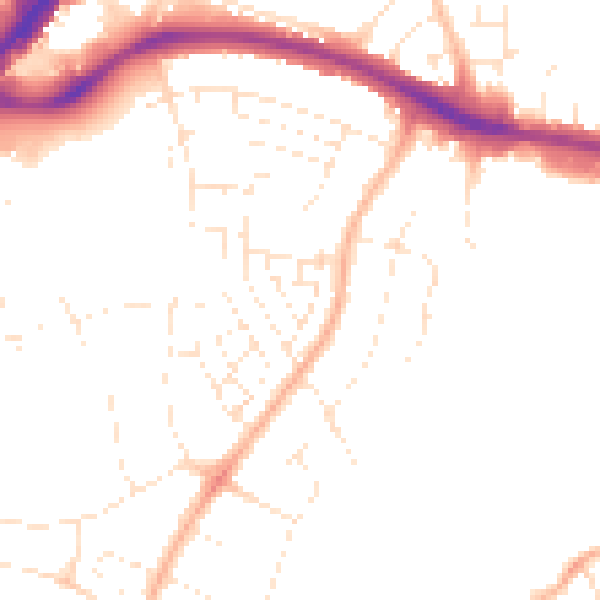 Daytime road noise heatmap for BS34 7NH