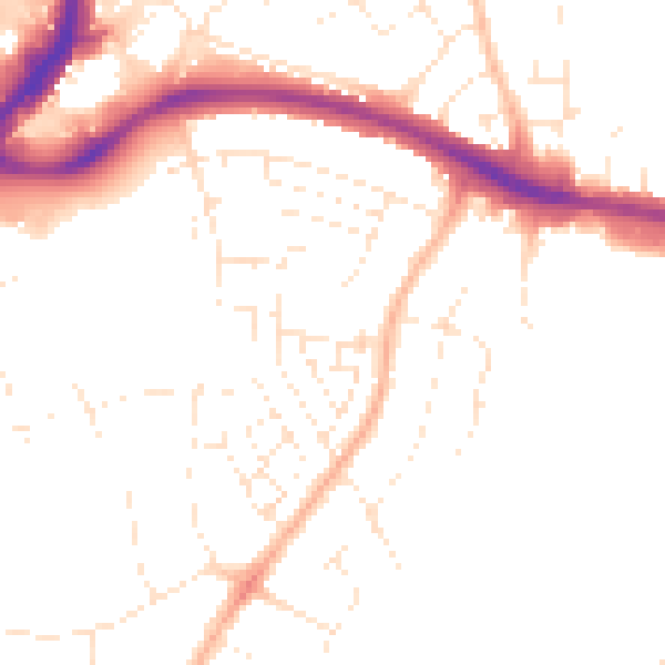 Daytime road noise heatmap for BS34 7NQ