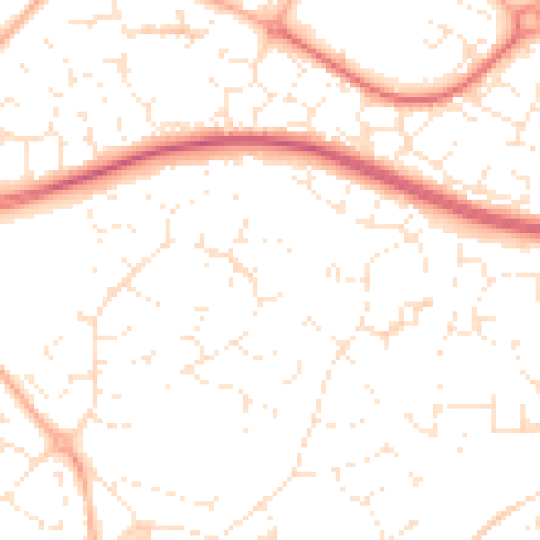 Daytime road noise heatmap for BS34 8XF