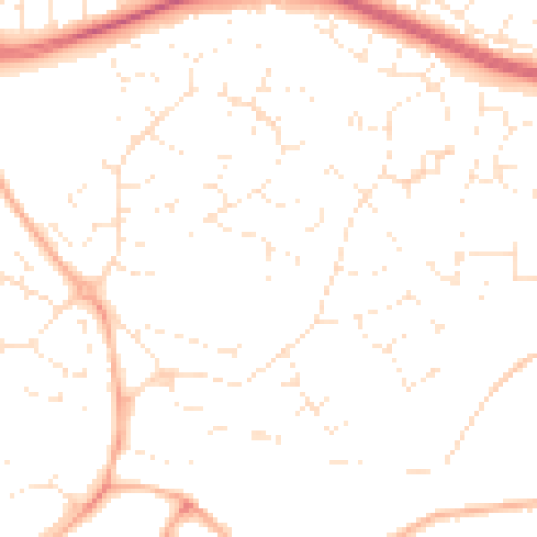 Daytime road noise heatmap for BS34 8XL