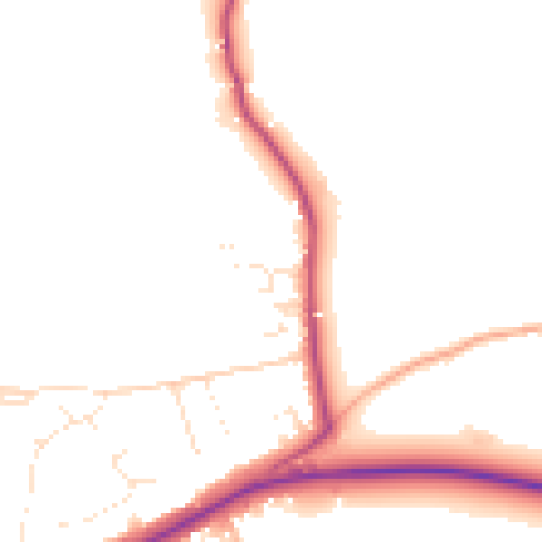 Daytime road noise heatmap for BS40 5AG
