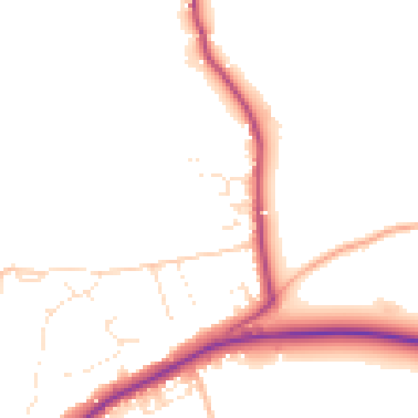 Daytime road noise heatmap for BS40 5AH