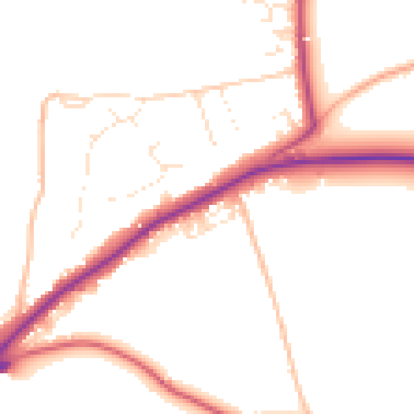 Daytime road noise heatmap for BS40 5AN