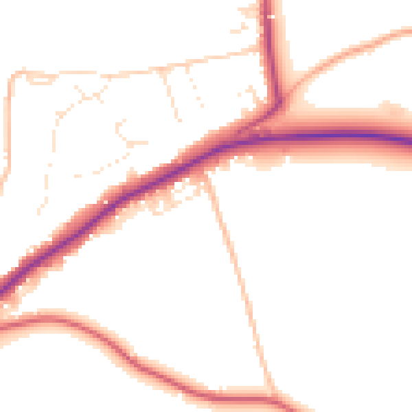 Daytime road noise heatmap for BS40 5DZ