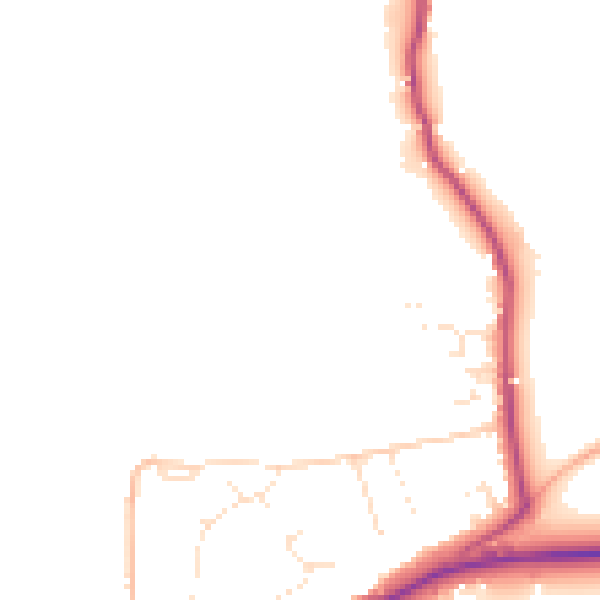 Daytime road noise heatmap for BS40 5EJ