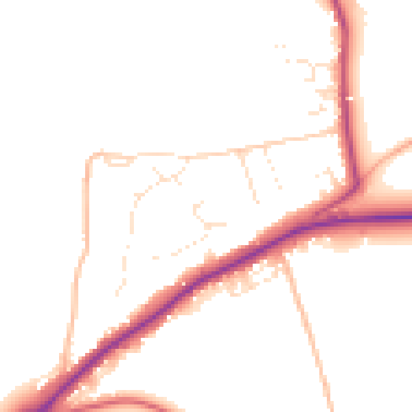 Daytime road noise heatmap for BS40 5HF
