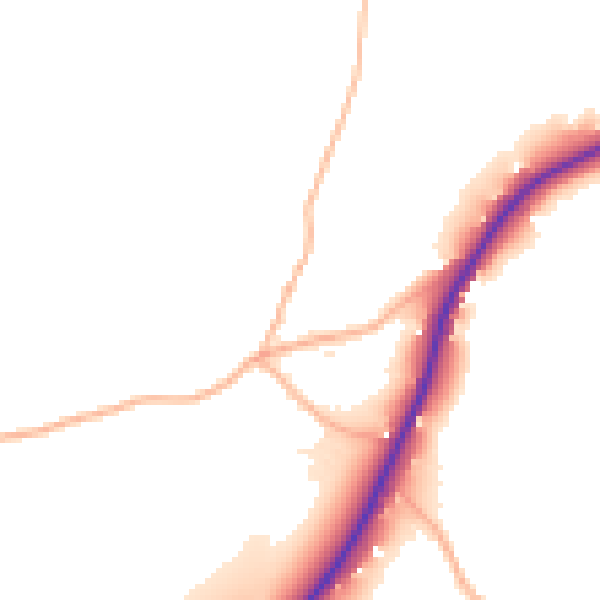 Daytime road noise heatmap for BS40 5SJ
