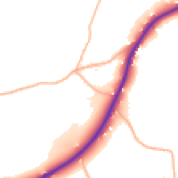 Daytime road noise heatmap for BS40 5TZ