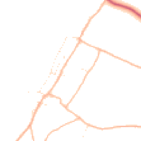 Daytime road noise heatmap for BS40 6DW