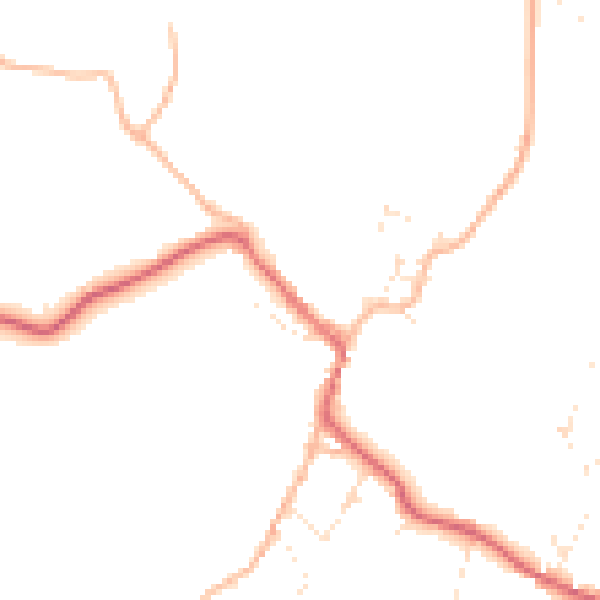 Daytime road noise heatmap for BS40 7RA