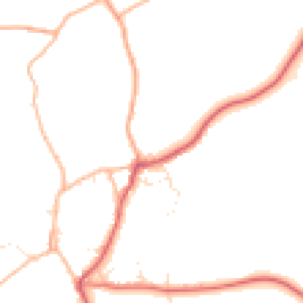Daytime road noise heatmap for BS40 8PY