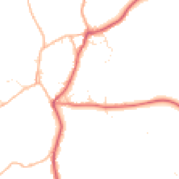 Daytime road noise heatmap for BS40 8XW