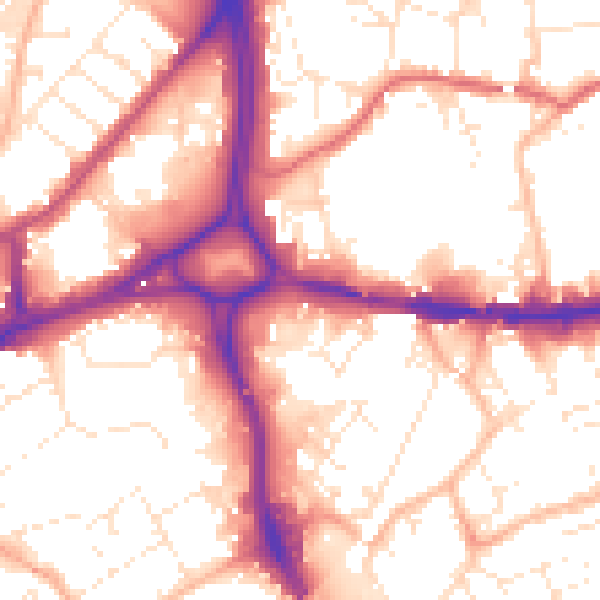 Daytime road noise heatmap for BS5 0DH