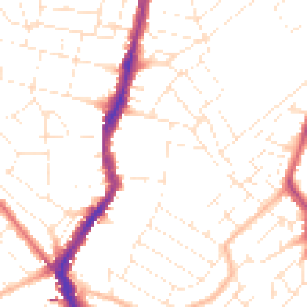 Daytime road noise heatmap for BS6 5AU