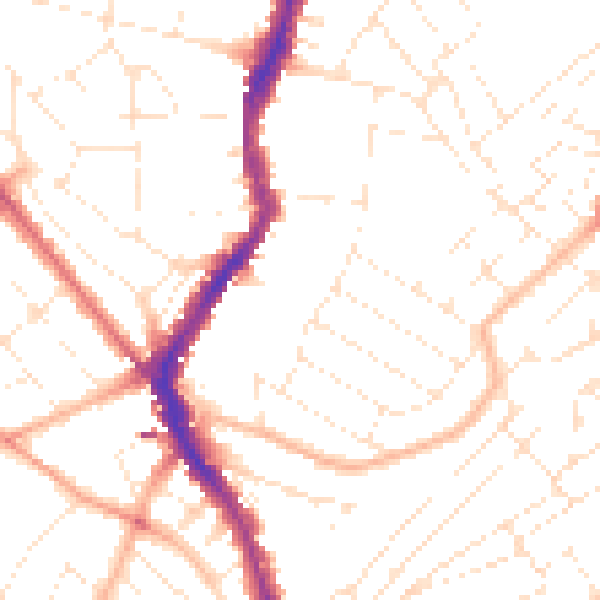 Daytime road noise heatmap for BS6 5BA