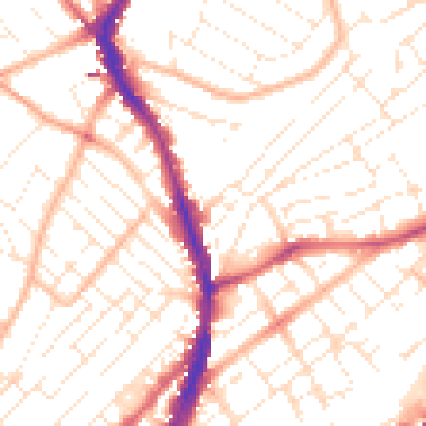 Daytime road noise heatmap for BS6 5BQ