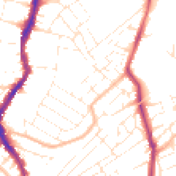Daytime road noise heatmap for BS6 5BT