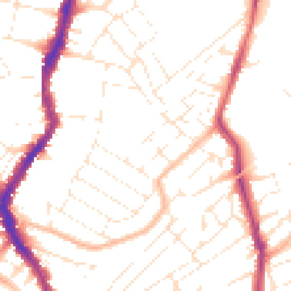 Daytime road noise heatmap for BS6 5BZ