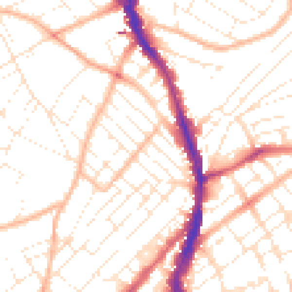 Daytime road noise heatmap for BS6 5DF