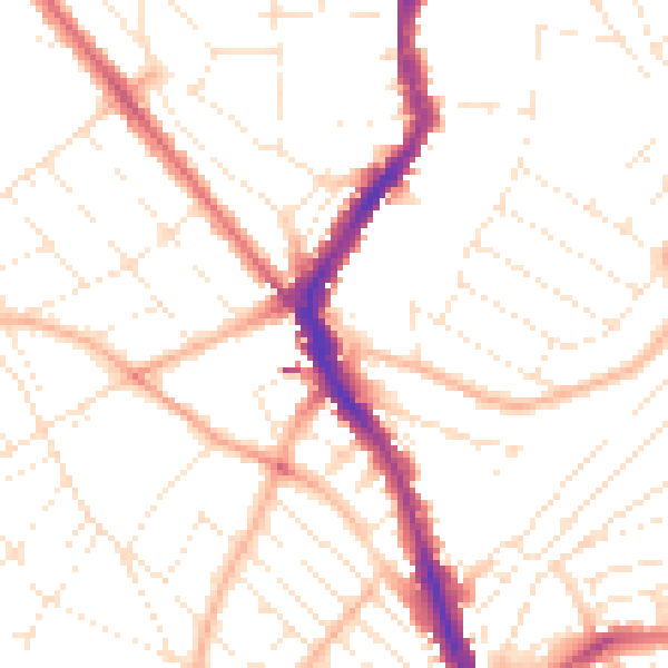 Daytime road noise heatmap for BS6 5HE