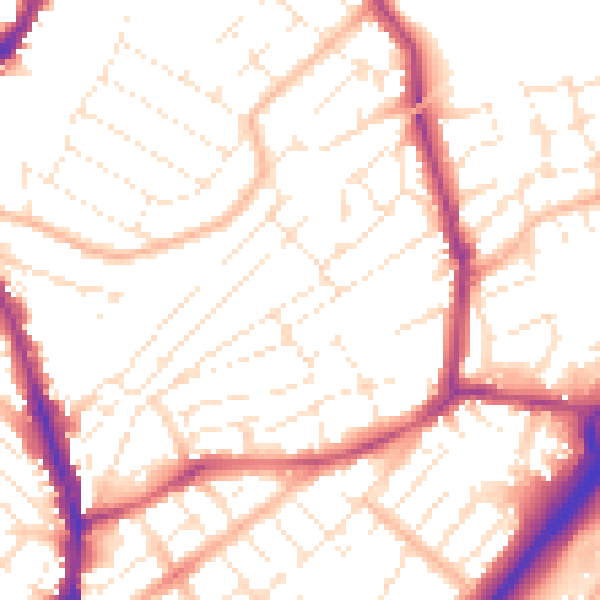 Daytime road noise heatmap for BS6 5QQ
