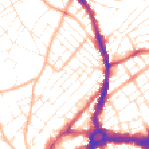 Daytime road noise heatmap for BS6 5UH