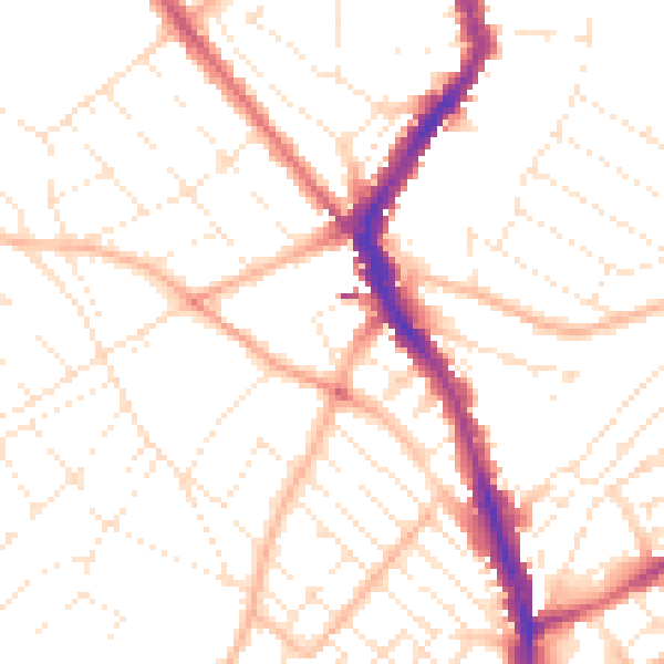 Daytime road noise heatmap for BS6 6AA
