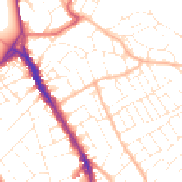 Daytime road noise heatmap for BS6 6LR
