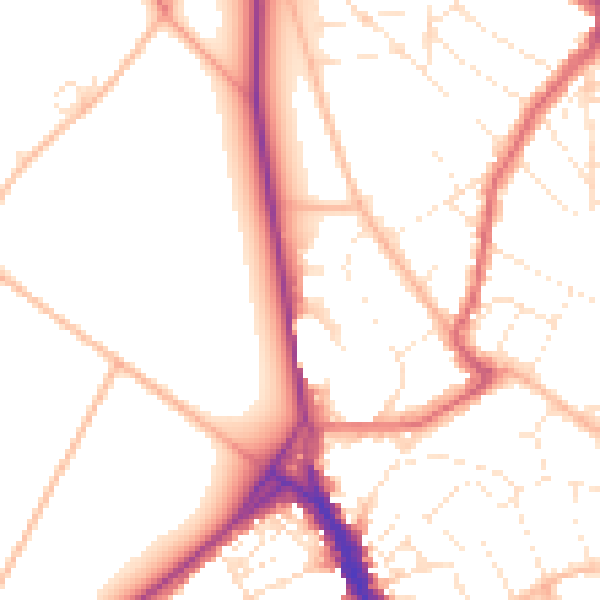 Daytime road noise heatmap for BS6 6XT