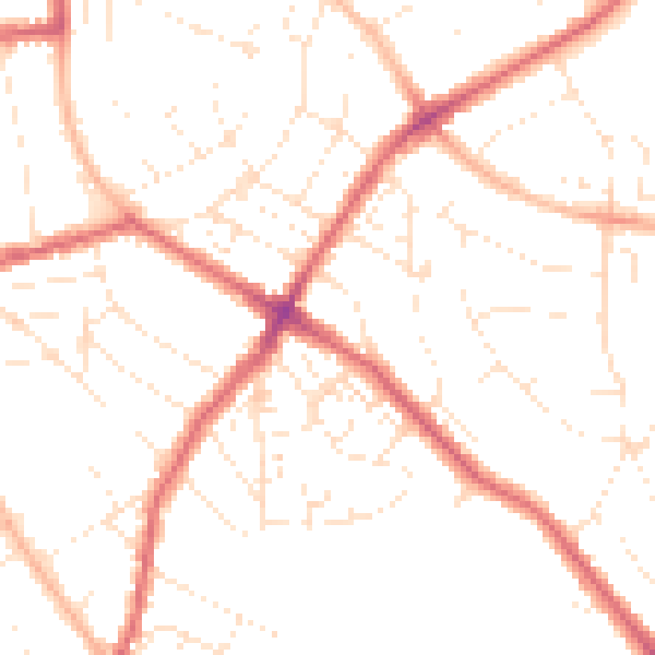 Daytime road noise heatmap for BS6 7RL