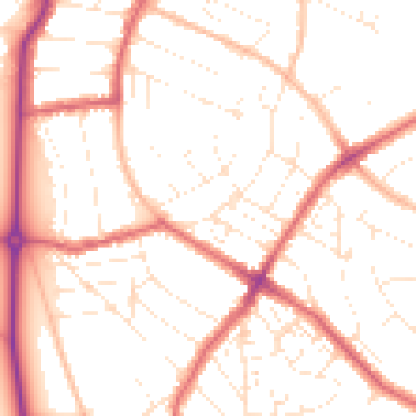 Daytime road noise heatmap for BS6 7US