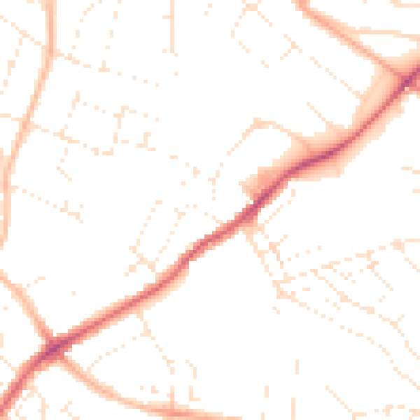 Daytime road noise heatmap for BS6 7YH