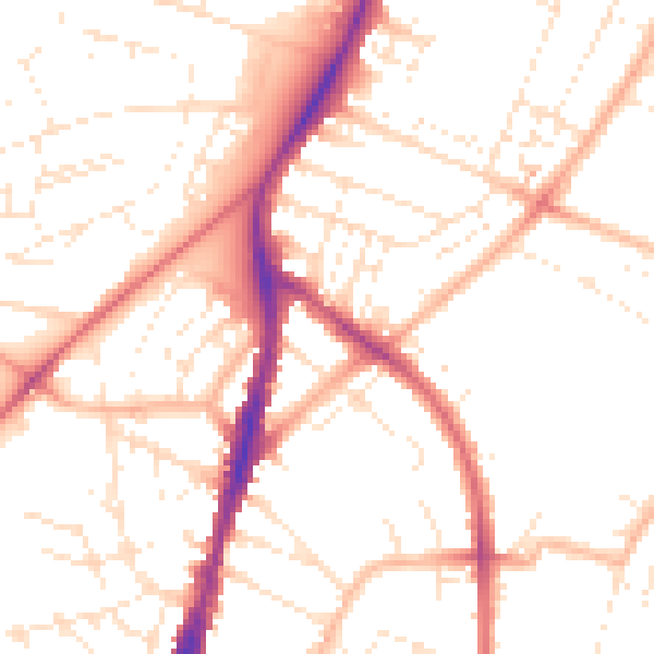Daytime road noise heatmap for BS7 0AA